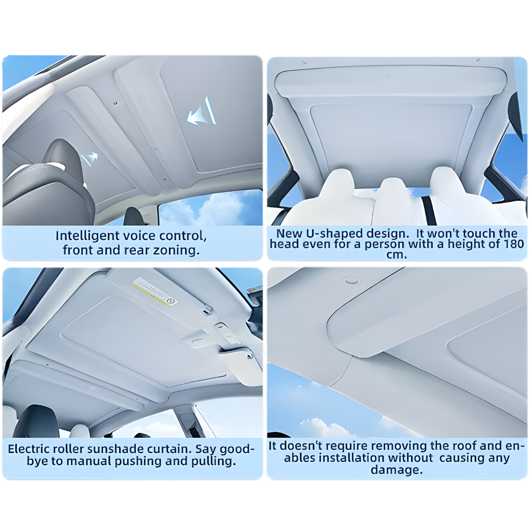Tesla Model 3/Highland Retractable Electric Sunshade with Voice Command