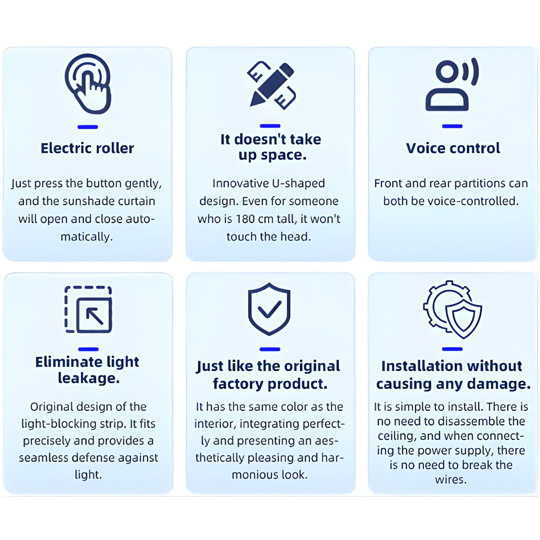 Tesla Model 3/Highland Retractable Electric Sunshade with Voice Command